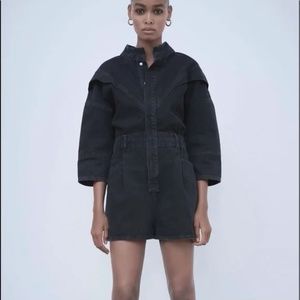 Zara Denim Short Romper